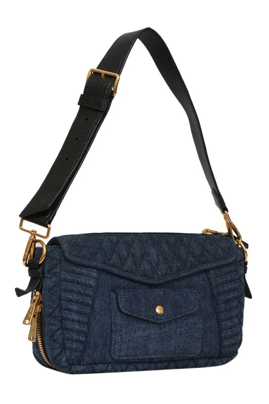 Miu MiuMatelasse Biker Denim Shoulder Bag