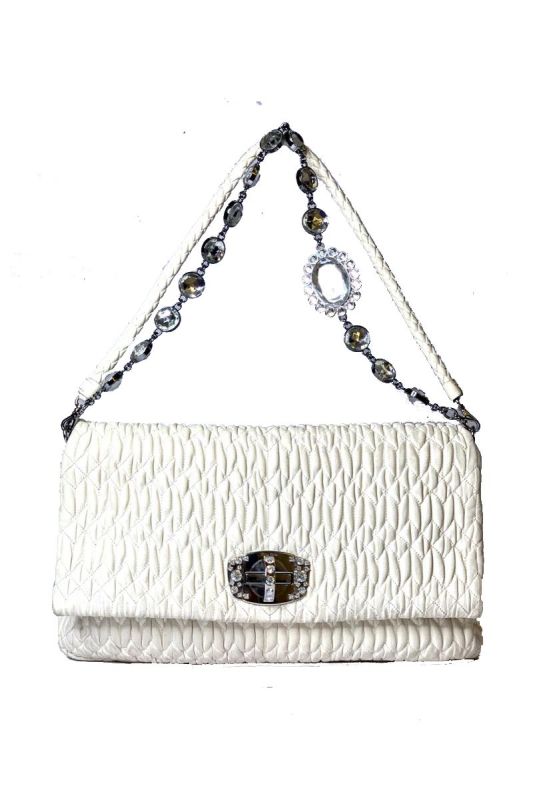 MIU MIU MATELASSE JEWELLED CHAIN BAG RT50-10