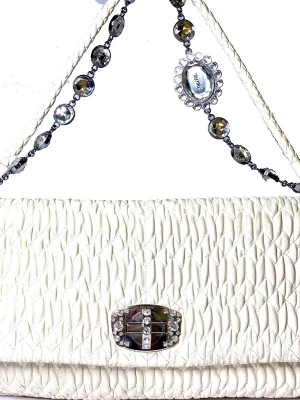 MIU MIU MATELASSE JEWELLED CHAIN BAG RT50-10