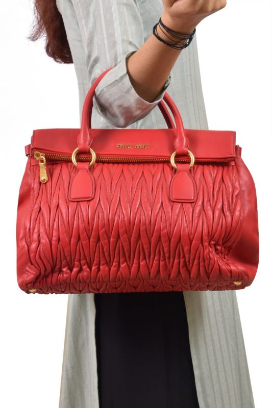 Miu Miu Matelasse Nappa Tote Bag