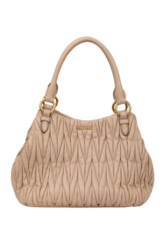 Miu Miu Nappa Matelasse Cammeo Leather Tote Bag