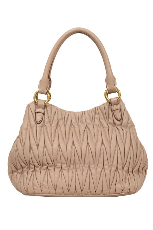 Miu Miu Nappa Matelasse Cammeo Leather Tote Bag