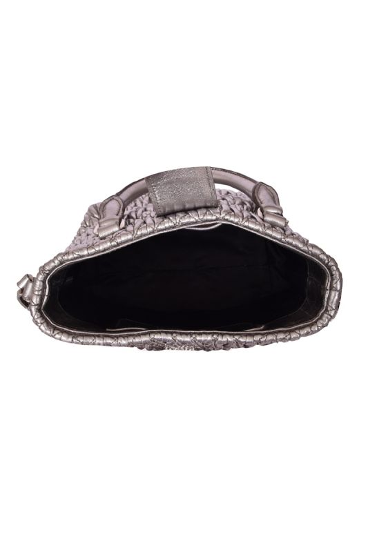 MiuMiu Silver Matelassé Nappa Crystal ShoulderBag