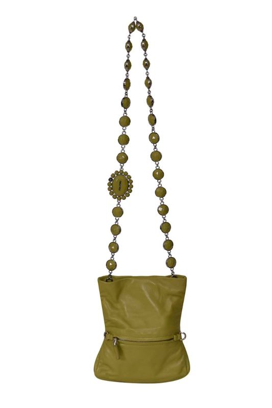 MiuMiu Strass Crystal Embellished Leather Bag