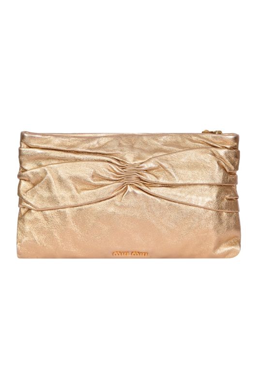 Miu Miu Golden Leather Clutch