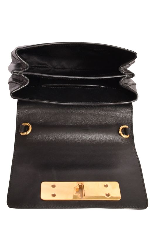 Moschino Leather Logo Flap Top Handle Bag