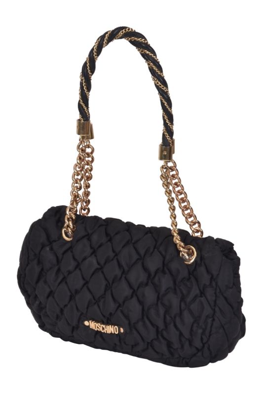 Moschino Quilted Nylon Flap Shoulder Bag