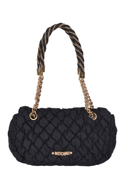 Moschino Quilted Nylon Flap Shoulder Bag