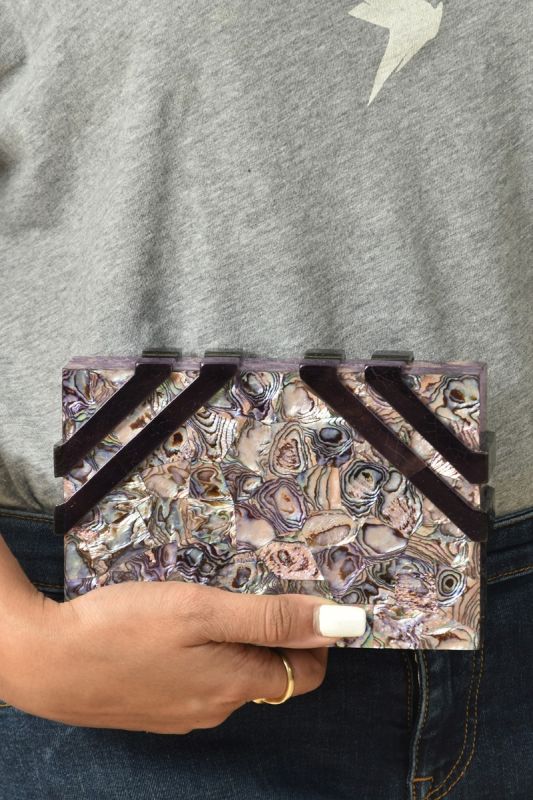 NathalieTrad Clinton Mother of Pearl Clutch