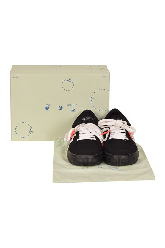 Off White Vulcanized Striped Low Top Sneakers