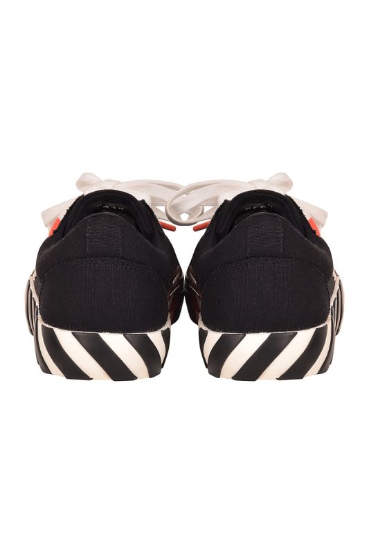 Off White Vulcanized Striped Low Top Sneakers