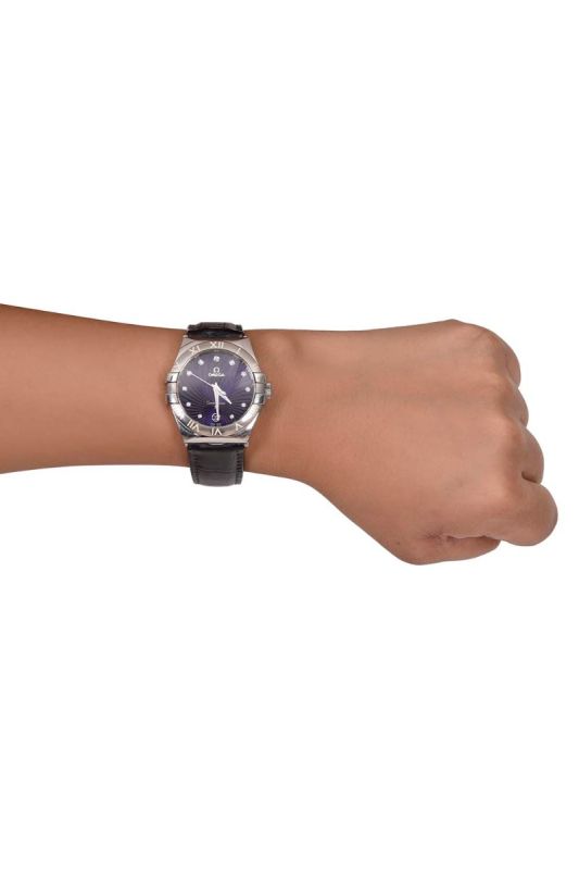 Omega Constellation Purple Diamond Dial Ladies Watch