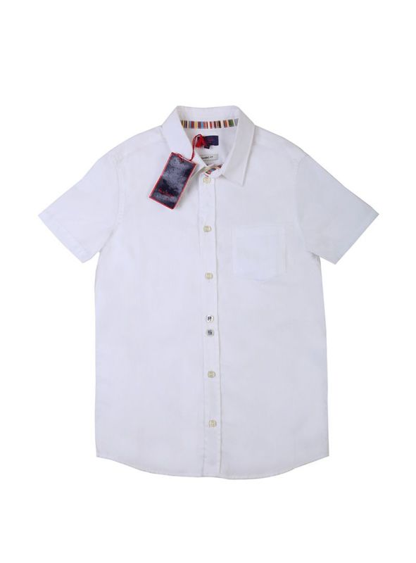 PAUL SMITH JUNIOR CLASSIC WHITE LINEN SHIRT