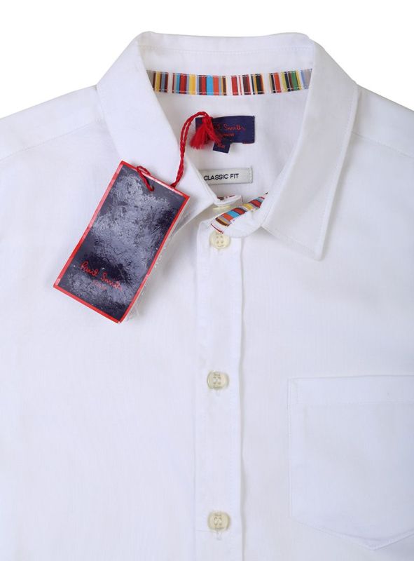 PAUL SMITH JUNIOR CLASSIC WHITE LINEN SHIRT