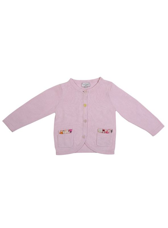 PAUL SMITH JUNIOR PASTEL PINK CARDIGAN