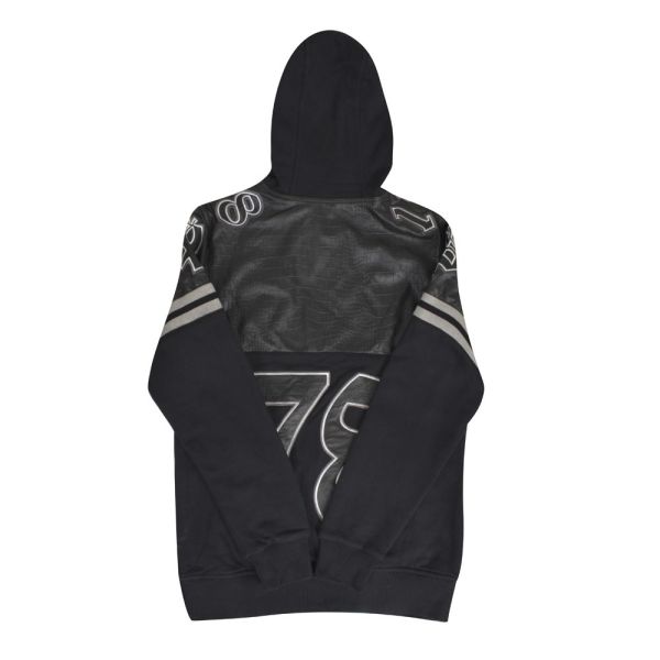 PHILIPP PLEIN LEATHER BOMBER HOODIE