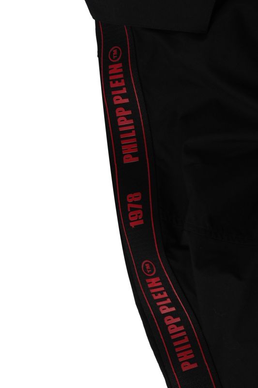Philipp Plein Size XL Red Logo Shoulder Black Shirt