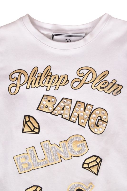 Philipp Plein White Bang Bling Crewneck T-shirt