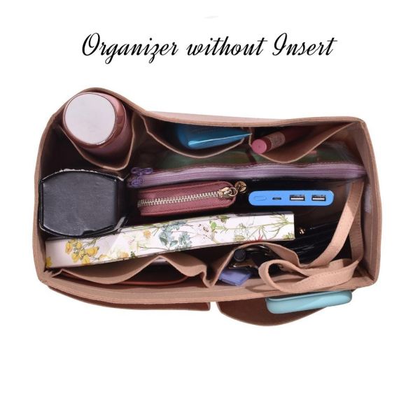 POCHETTE DE LUXE BEIGE WITH INSERT BAG ORGANIZER