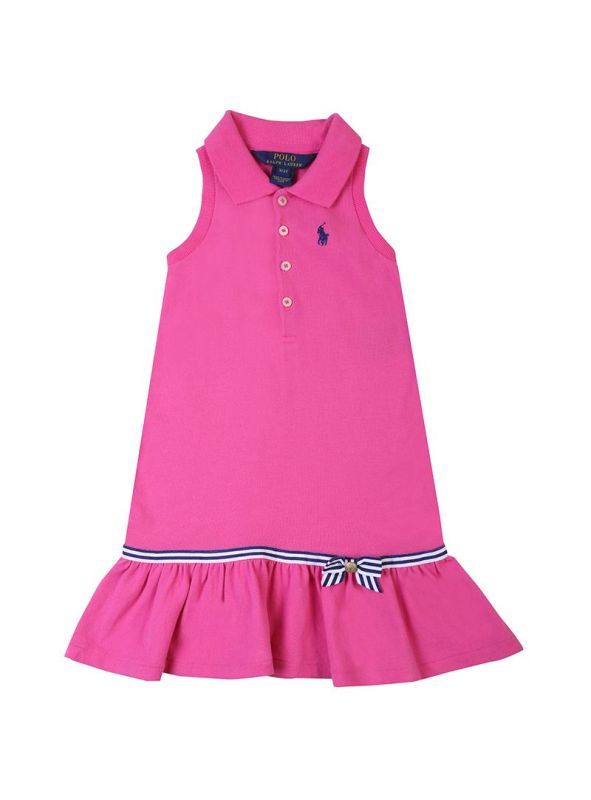 POLO RALPH LAUREN PINK PIQUE POLO DRESS