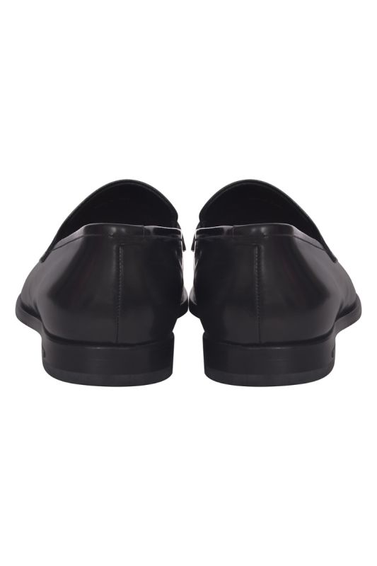 Prada BlackLeather Slip on Loafers