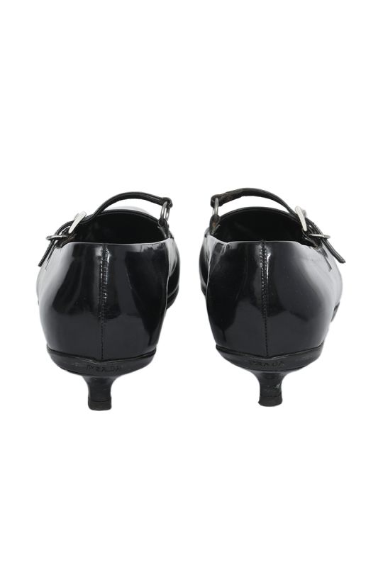 Prada Black Mary Jane Style Kitten Heels