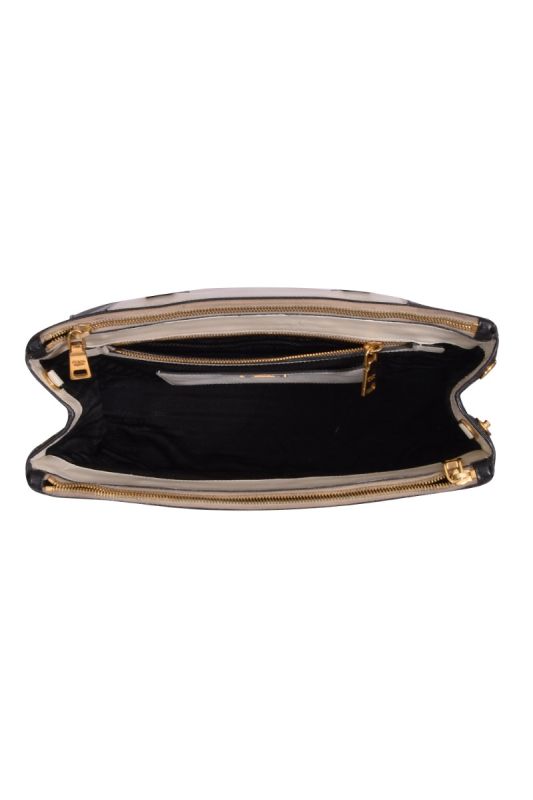 Prada Black/White Saffiano Lux Leather Gallleria Tote Bag