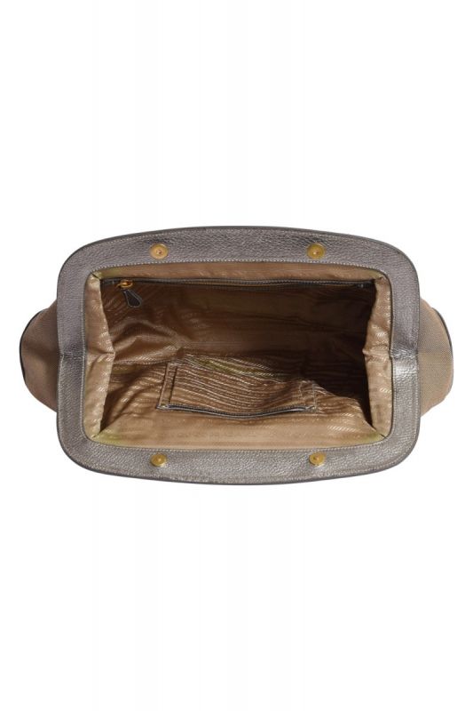 Prada Brown/Beige Canapa Logo Frame Handbag