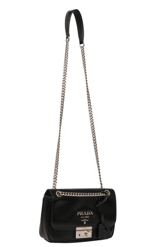 Prada DiagrammePatent Leather Handbag
