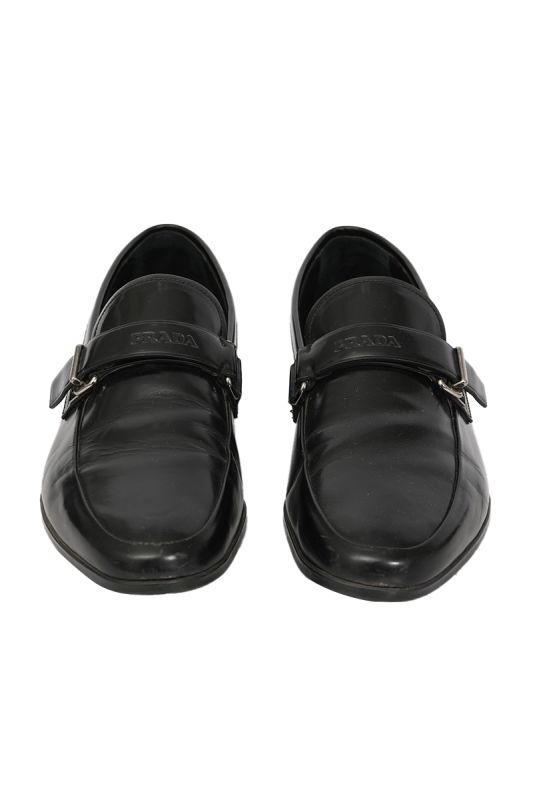 Prada EU 42.5 Black Leather Loafers
