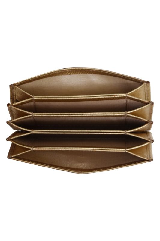 Prada Gold Saffiano Card Holder