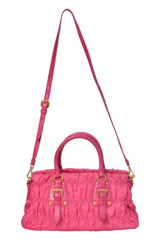 Prada Hot Pink Nylon Gaufre Handbag
