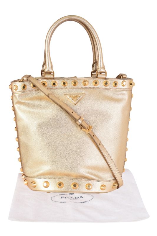 PRADA SAFFIANO VERNICE BUCKET BAG