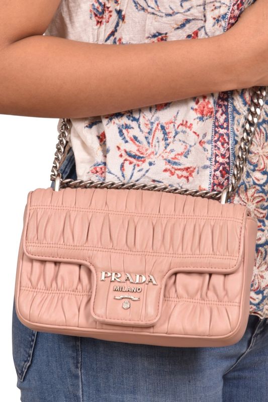 Prada  NapaGaufre Chain Shoulder Bag