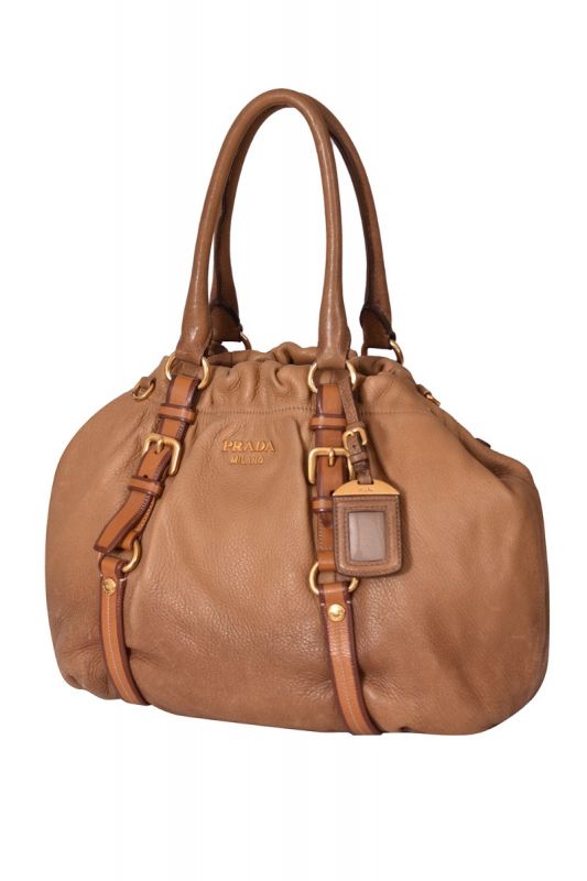 Prada Ombre Deerskin Light Brown Leather Hobo Bag