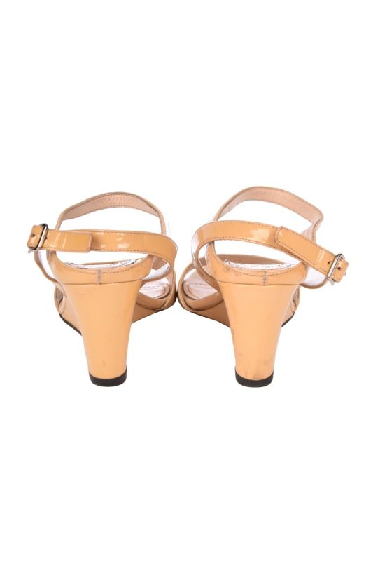 PRADA PATENT LEATHER WEDGES