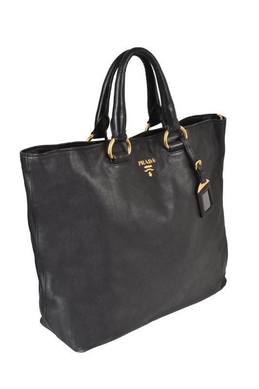 PRADA PEBBLED VITELLO DAINO TOTE BAG