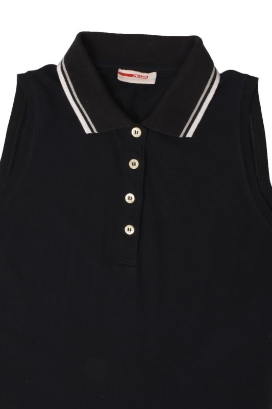 PRADA  POLO SLEEVELESS PIQUE SHIRT