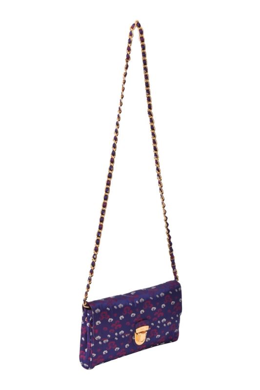 Prada Printed Fabric Pushlock Flap Sling Bags