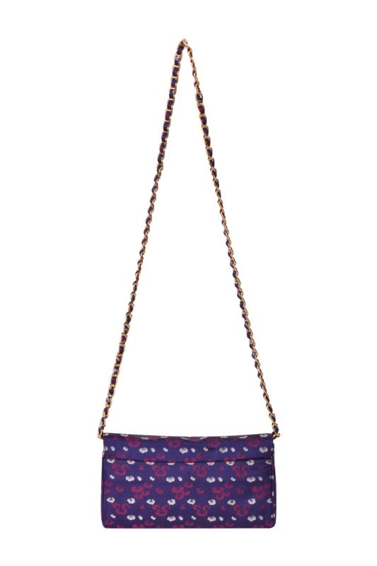 Prada Printed Fabric Pushlock Flap Sling Bags