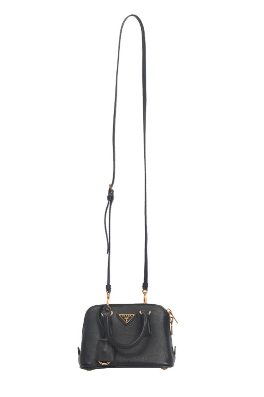 Prada Saffiano Mini Promenade Black Bag