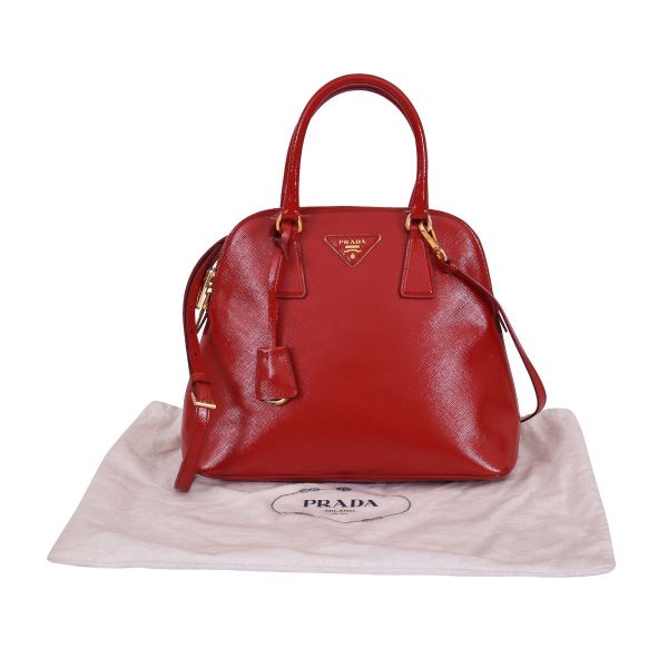 PRADA SAFFIANO RED PROMENADE BAG