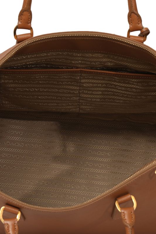 PRADA SAFFINO LUX LARGE TOTE CARAMEL