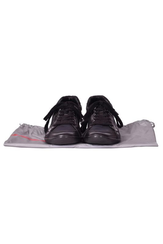 Prada Sports Black Nylon & Leather Sneakers