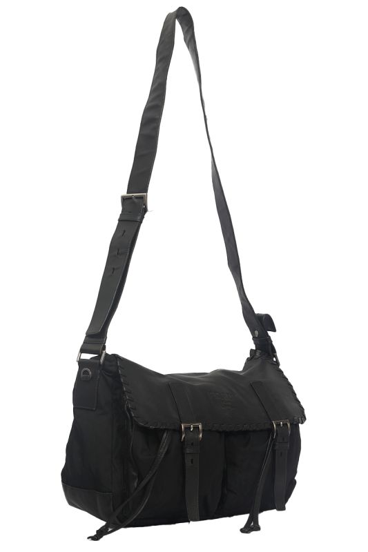 Prada Tessuto Black Flap Shoulder Bag