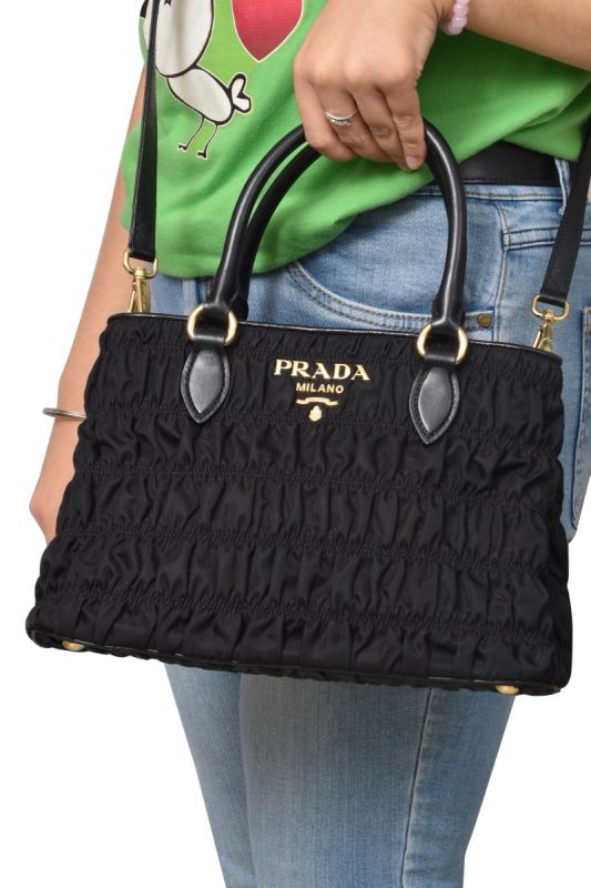 Prada Tessuto Gaufre Black Handbag
