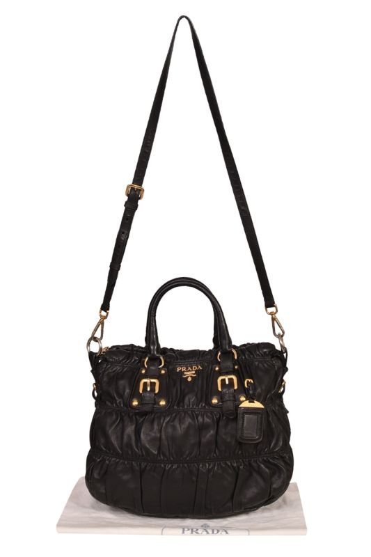 Prada Tessuto Nylon Nappa Gaufre Shopping Satchel