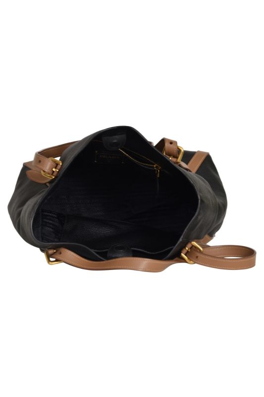 Prada Vitello Daino Blue Tote Bag