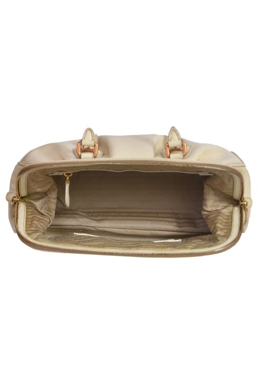 Prada White Leather Shoulder Bag