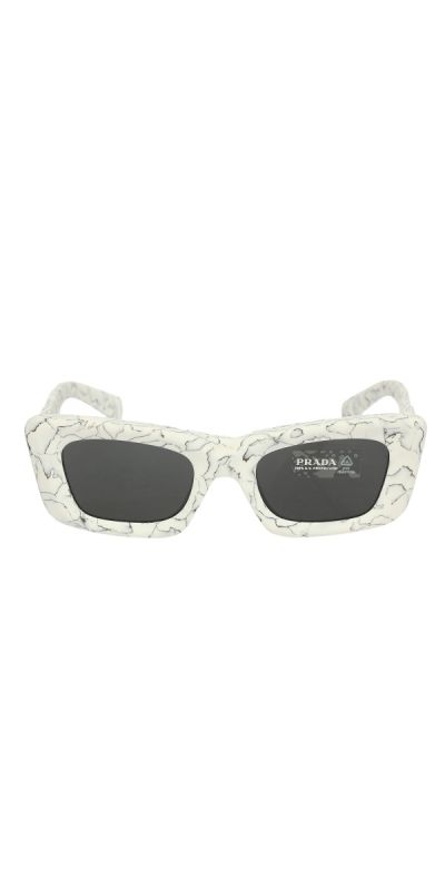 Prada White Marble Acetate Sunglasses